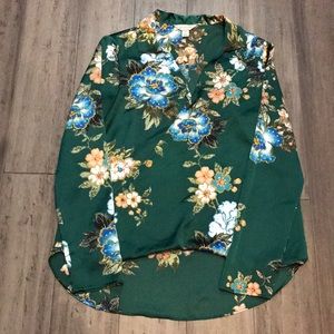 Flower pattern work shirt
